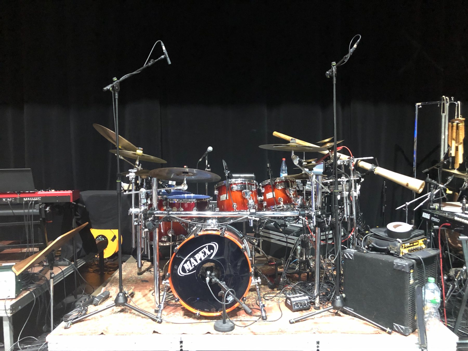 Il setup di BlueTrama sul palco